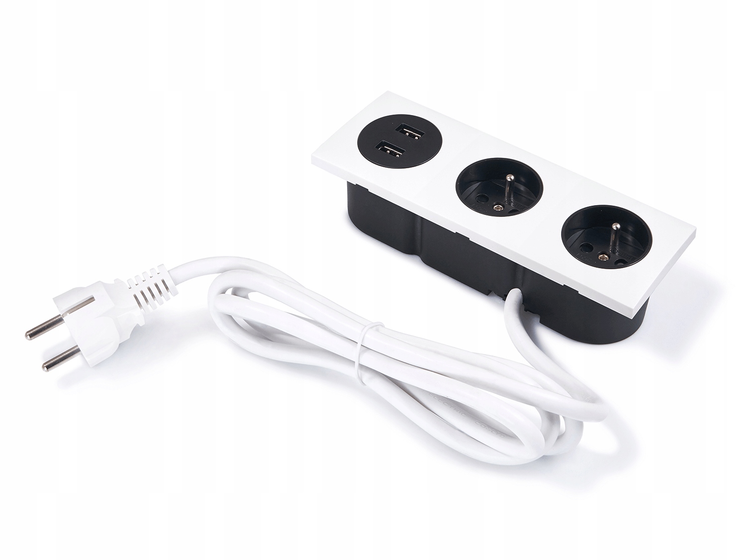 Zásuvka, elektrický pásik, USB doska biela